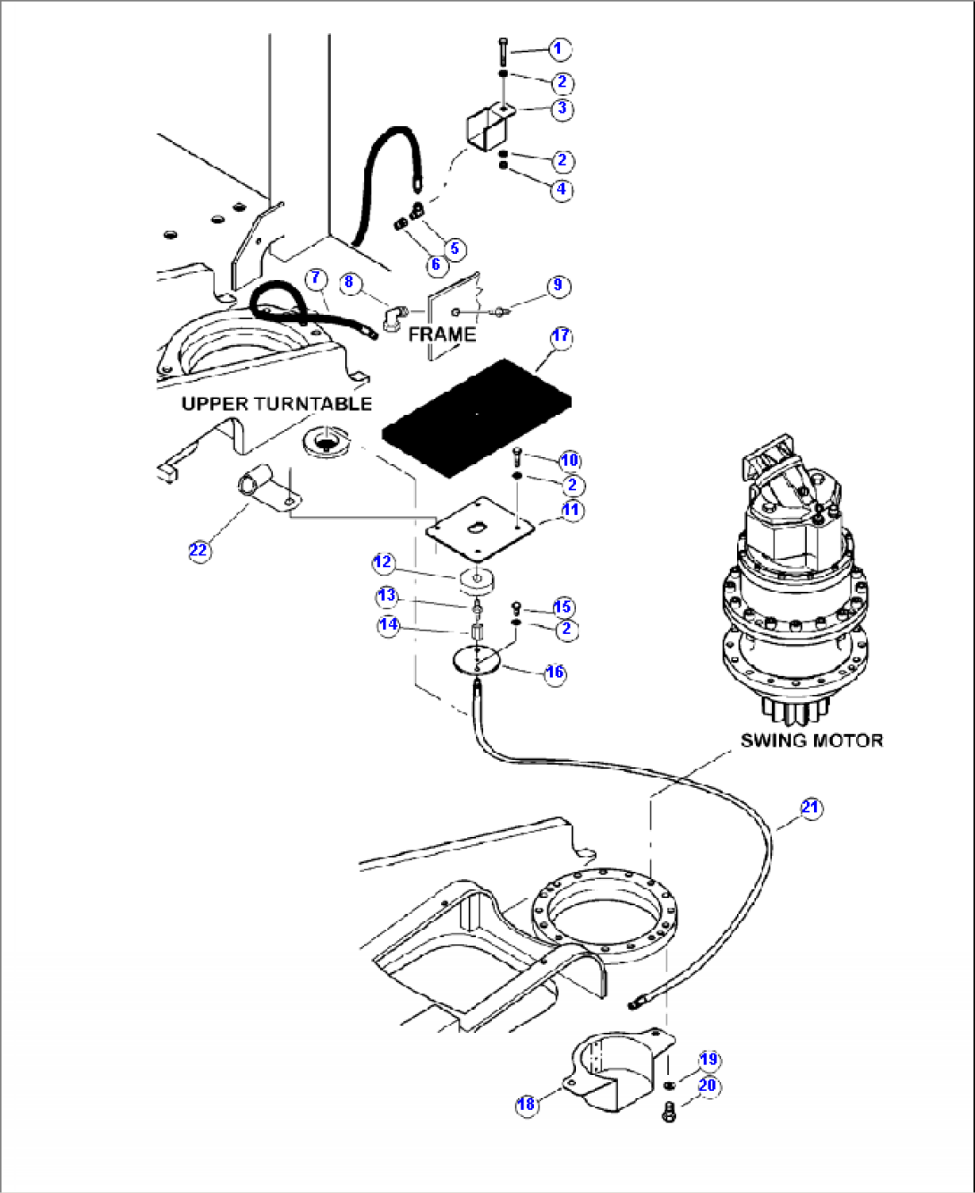 N0900-01A0 SWING MOTOR GREASE LINES