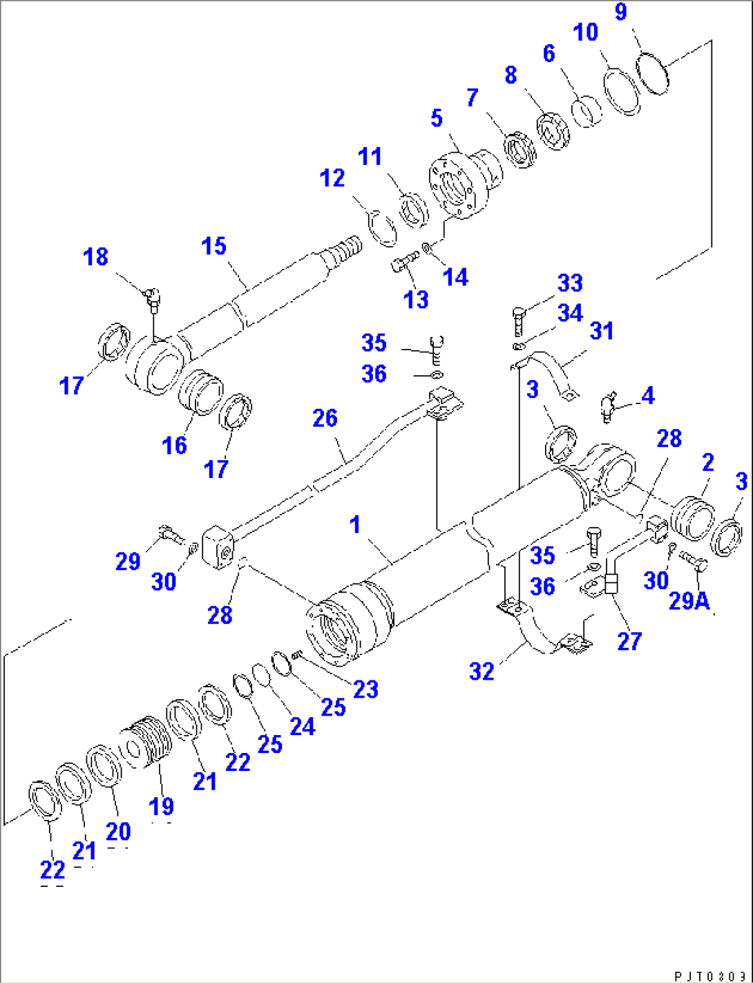 BUCKET CYLINDER (INNER PARTS) (FOR MONO BOOM)(#1201-)