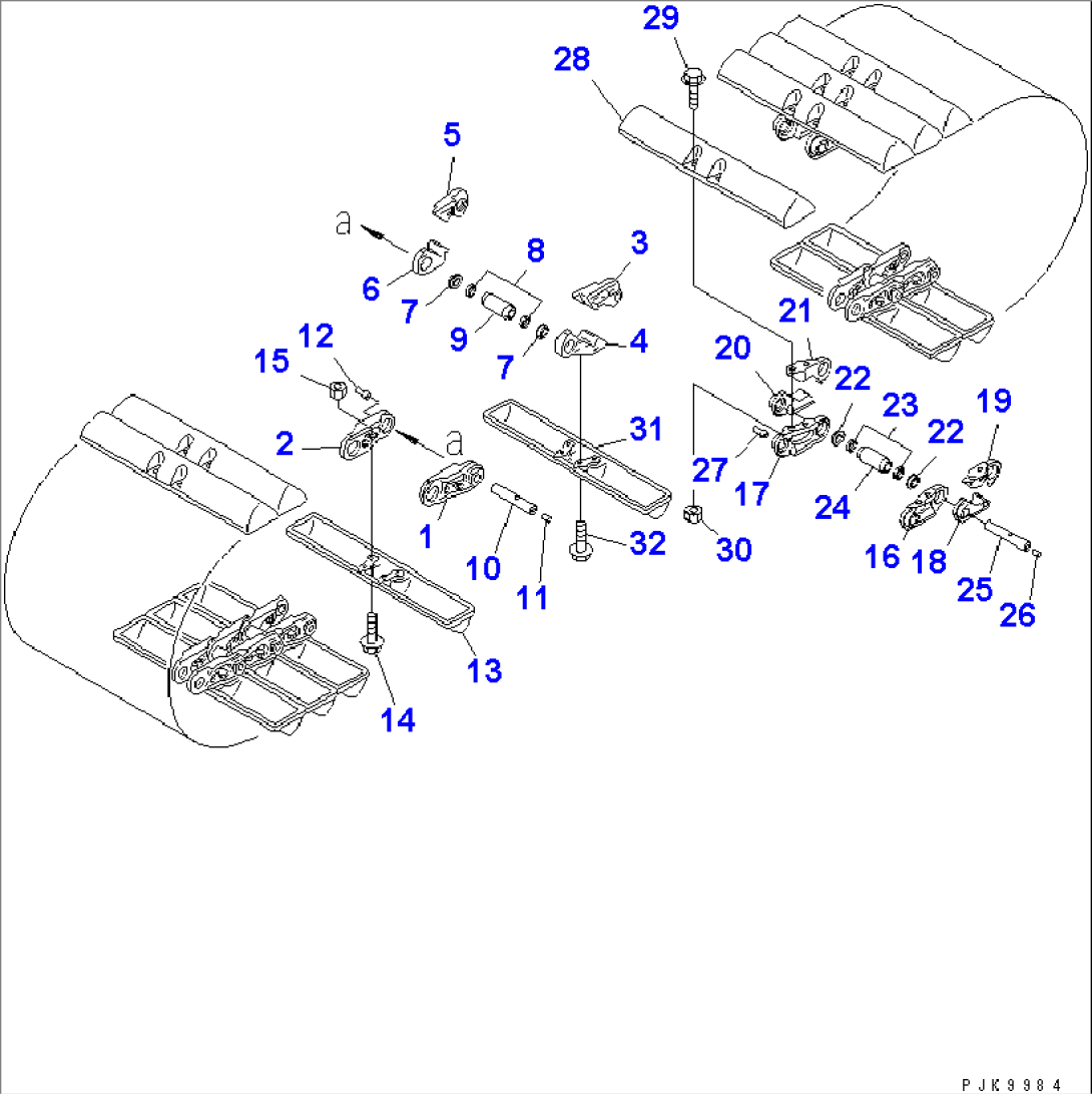 TRACK SHOE (LUBRICATE TYPE) (SWAMP TYPE) (950MM WIDE) (HEAVY DUTY) (WITH A.R. BUSHING)(#65001-)