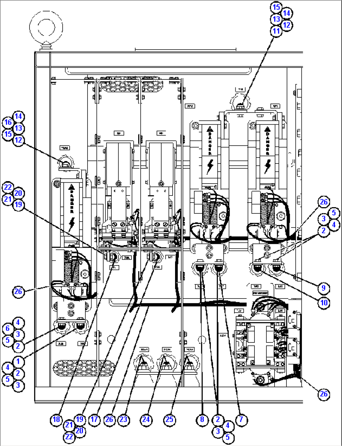 CONTROL CABINET WIRING (LEFT DOOR)