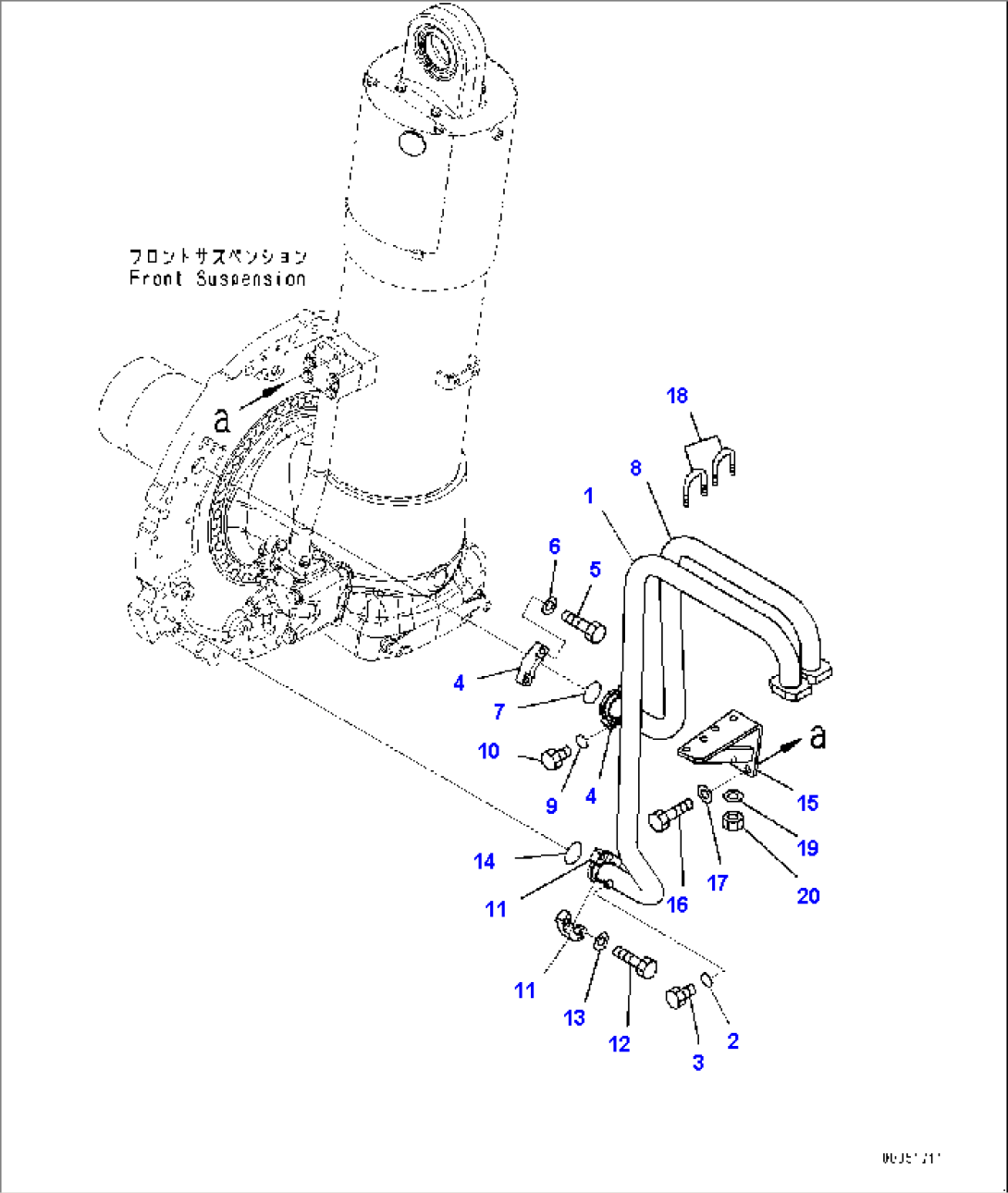 Front Axle, Brake Cooler Piping (1/2) (#8173-)