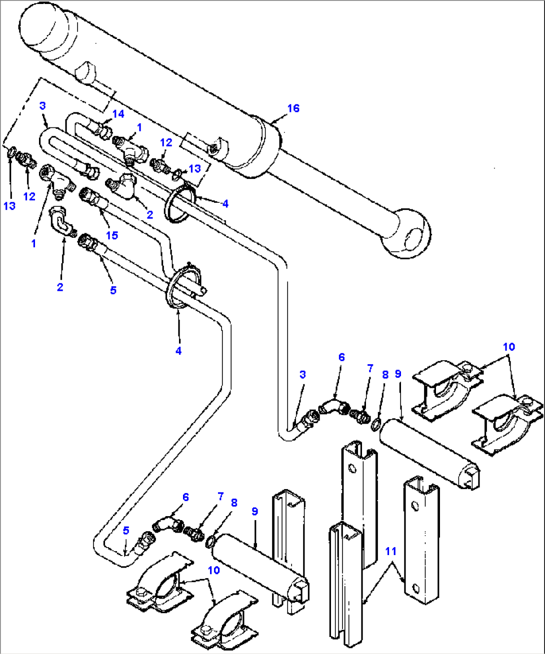 FIG. H5110-01A10 DRAWBAR SIDE SHIFT ACCUMULATOR - R.H. BIASED BLADE SUSPENSION