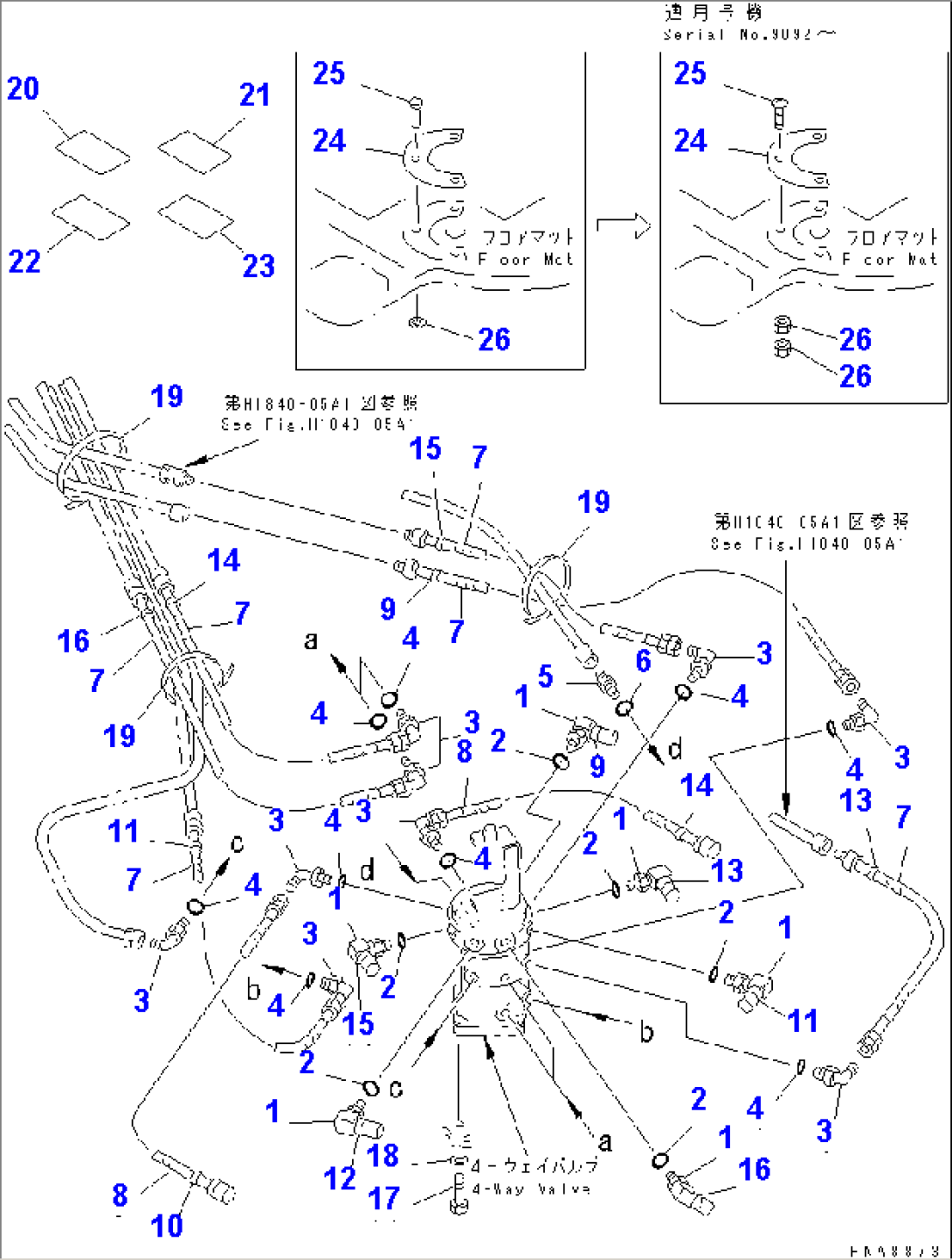 P.P.C MAIN LINE (4-WAY VALVE PIPING) (MULTIPLE PATTERN CONTROL)