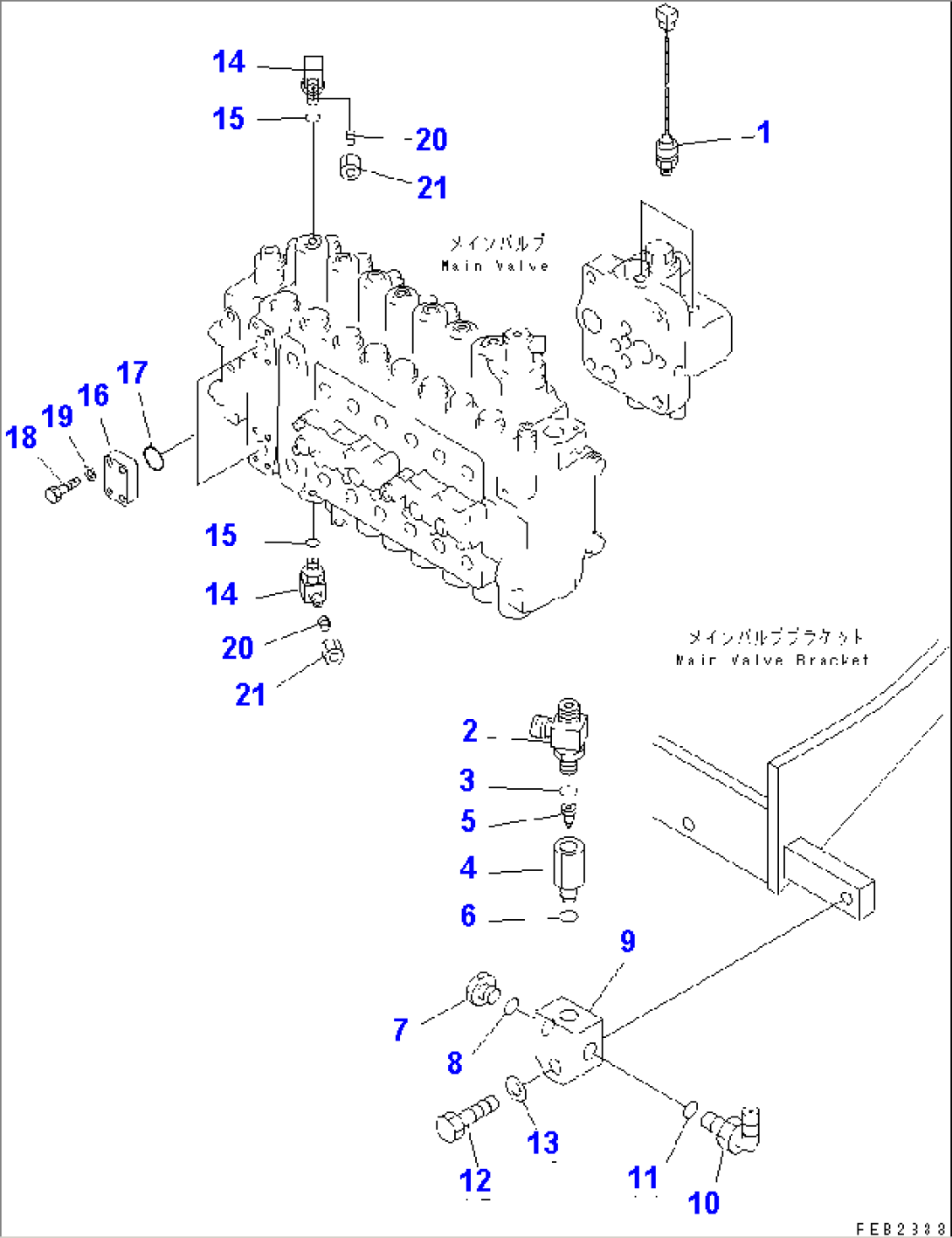 MAIN VALVE (SENSOR) (1 ACTUATOR) (ATTACHMENT LINE LESS)(#10001-11999)