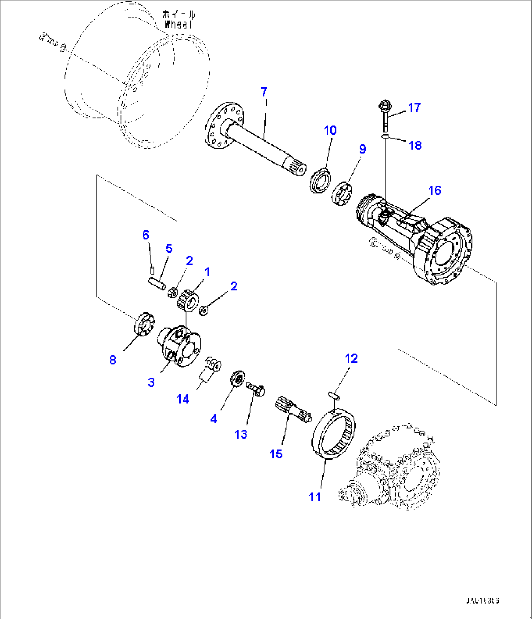 Rear Axle, Final Drive and Housing, R.H. (#80001-)