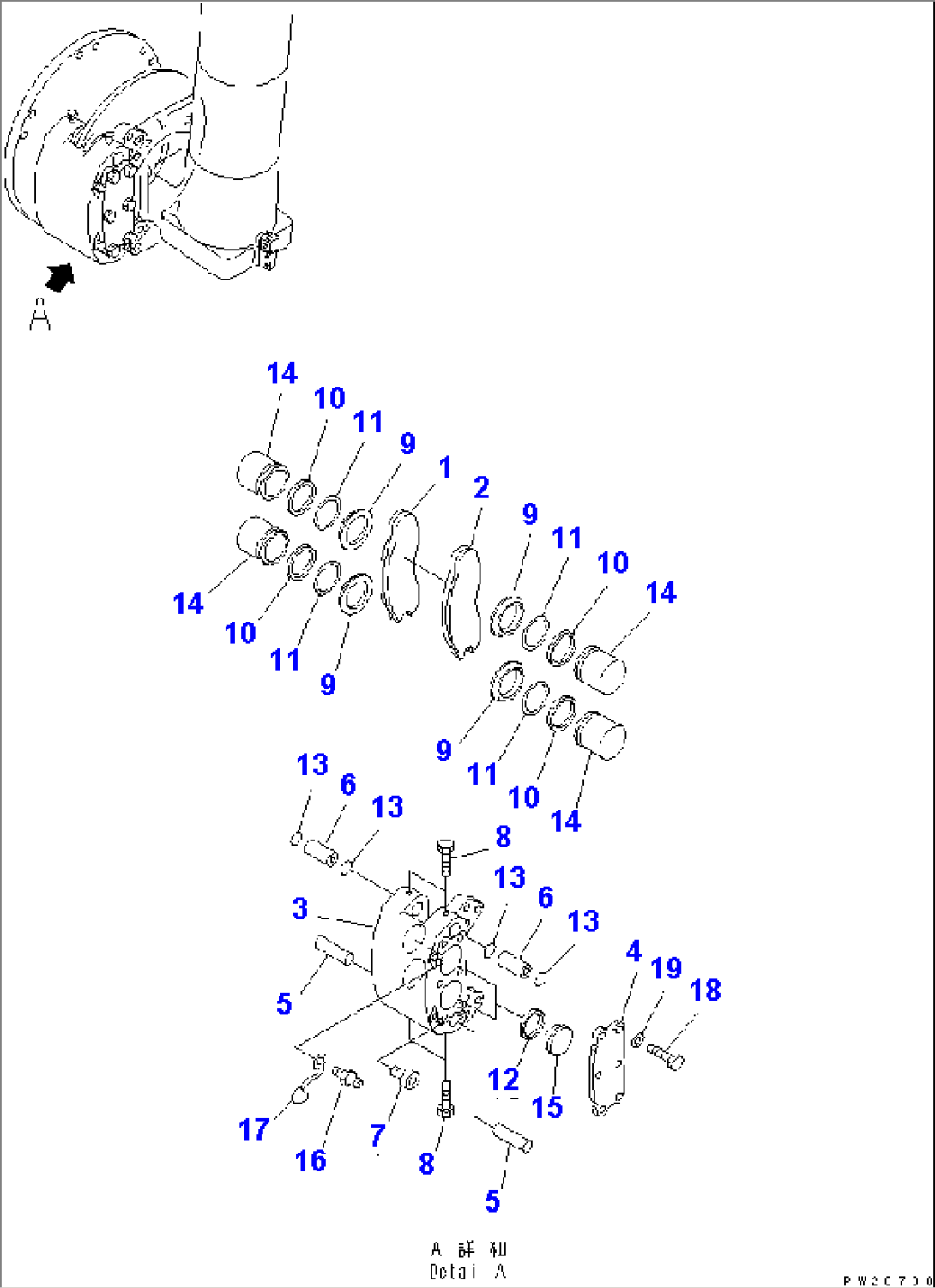 FRONT AXLE (RIGHT HAND) (2/6) (FRONT BRAKE ASSEMBLY)(#1312-)
