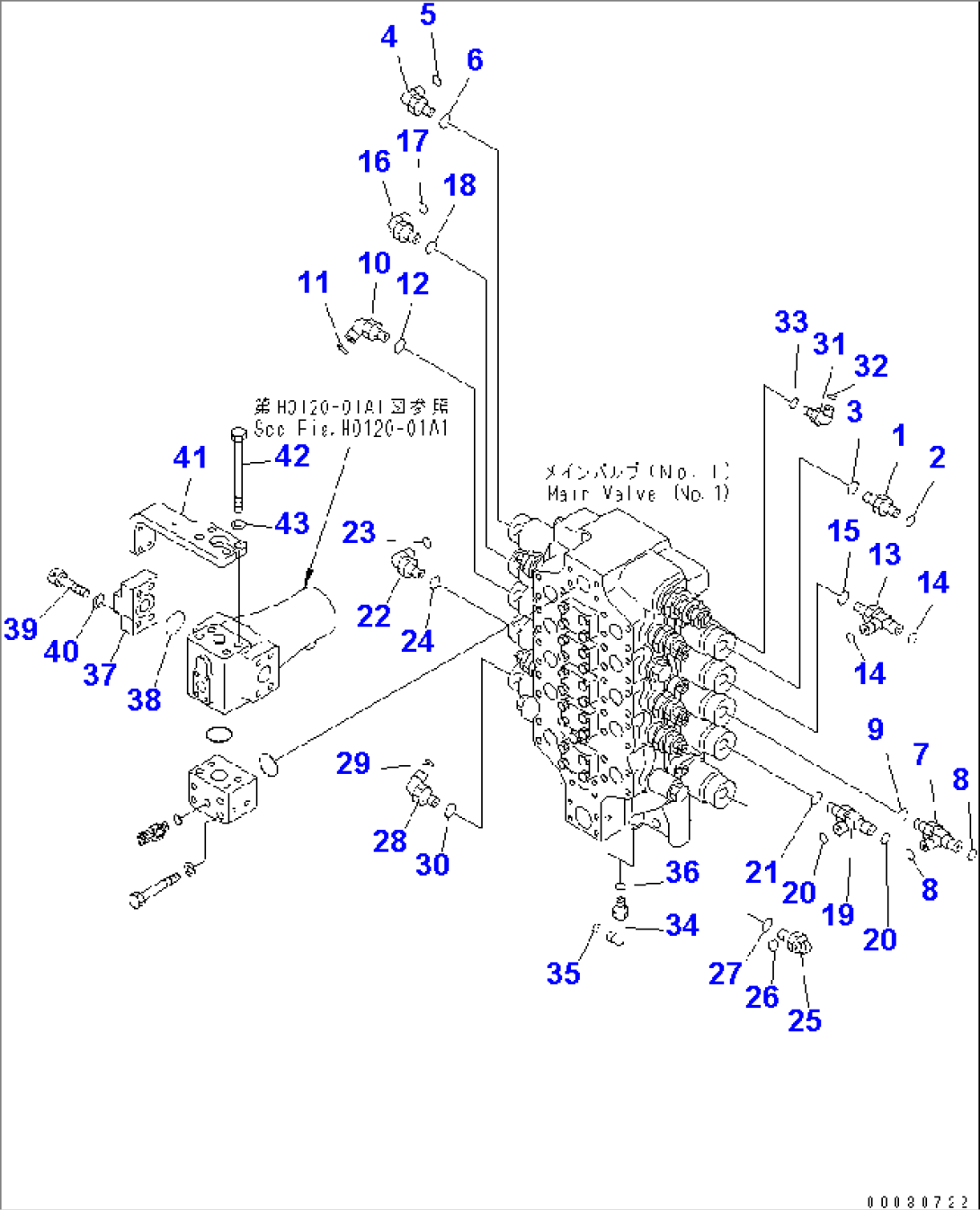 MAIN VALVE (NO.1 VALVE AND JOINT PARTS) (FOR LOADER) (2/2)
