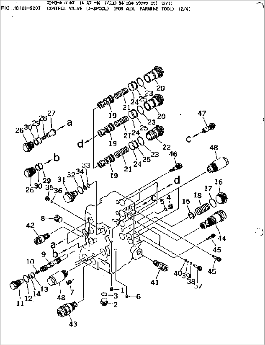 CONTROL VALVE (4-SPOOL) (FOR AUX. FARMING TOOL) (2/6)