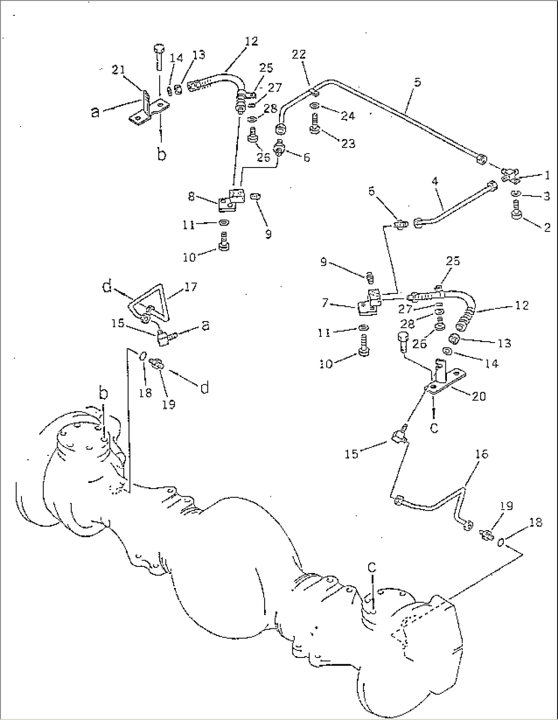 LOWER AIR PIPING (L.H. TO R.H. CALIPER)(#1601-1865)