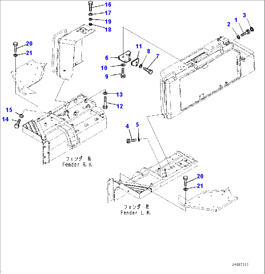 Fender Cover, Mounting (#80001-)