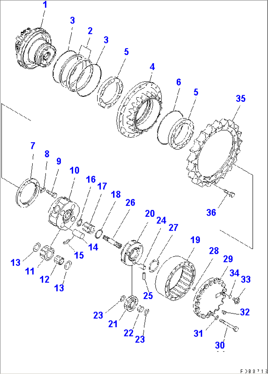 FINAL DRIVE (TRAVEL SPEED 3RD)(#K30542-K31999)