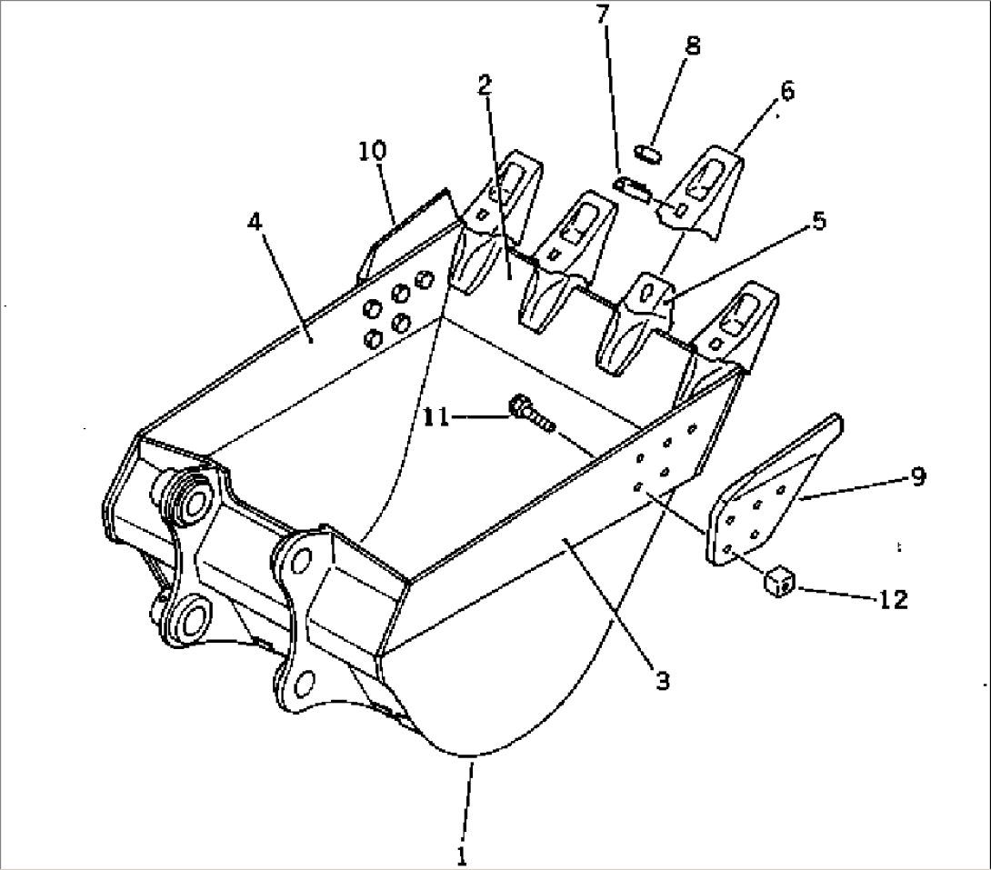 BUCKET¤ 1.2M3 WIDTH 1080MM (FOR BACKHOE)