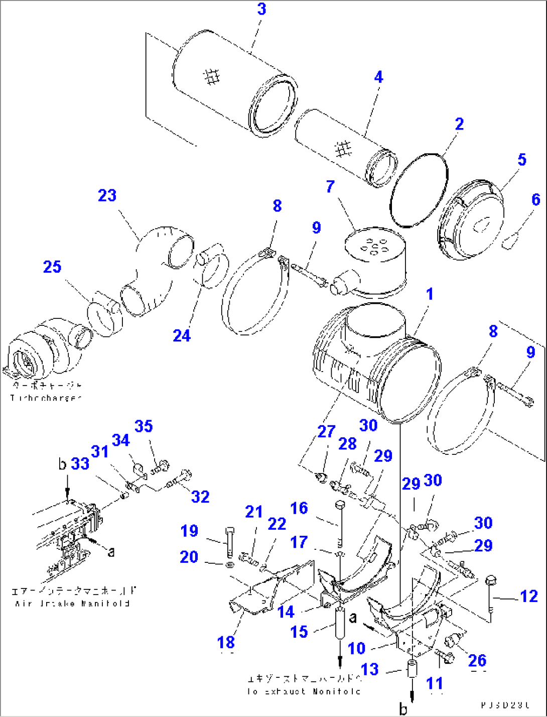 AIR CLEANER MOUNTING (WATER COOLING TURBOCHARGER SPEC.)(#310216-310491)