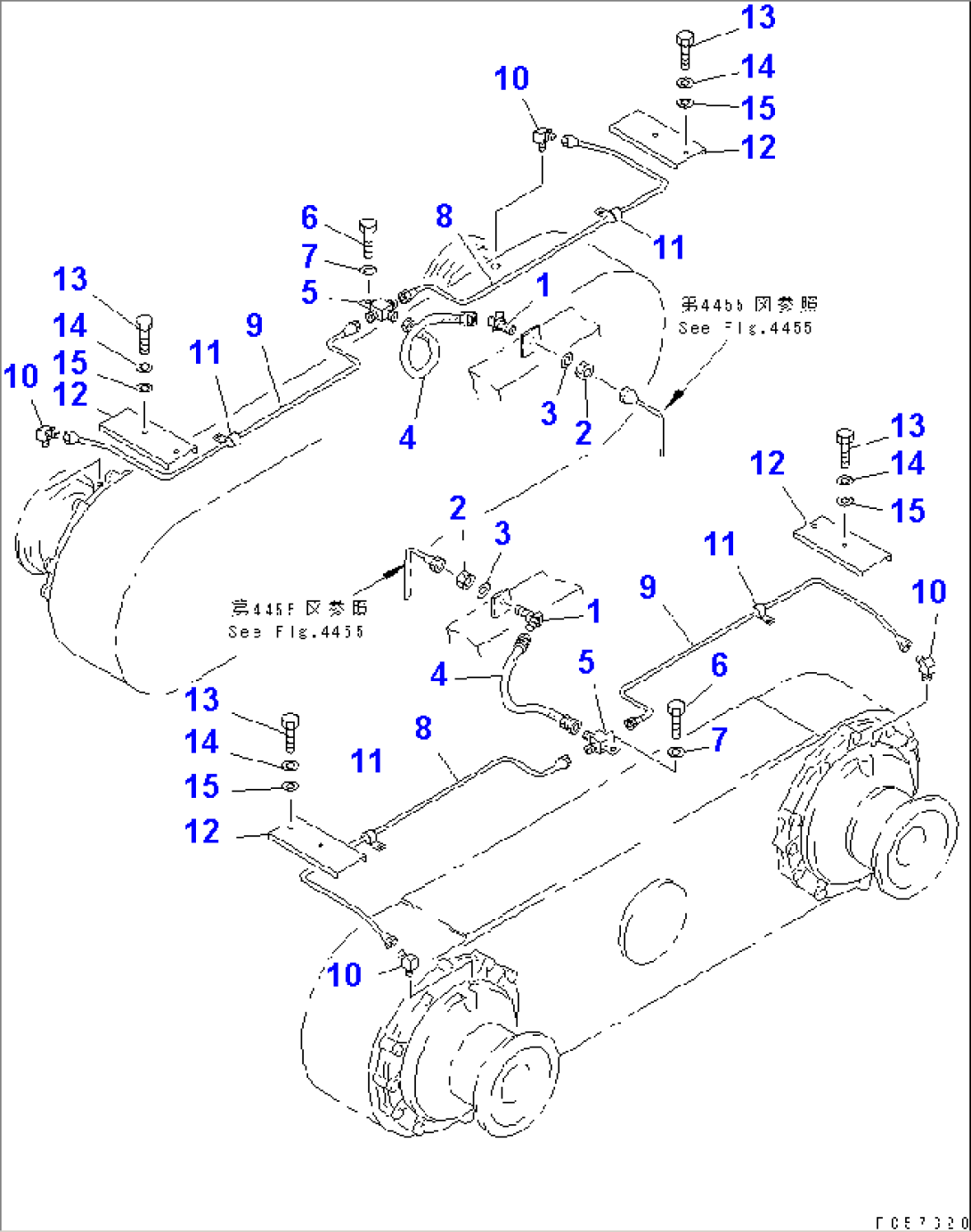 BRAKE PIPING (4/4) (BRAKE VALVE TO WHEEL BRAKE)