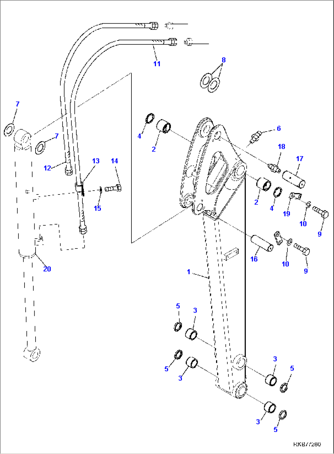HYDRAULIC PIPING (ARM LINE) (WITH EXTENSION) (1/2)