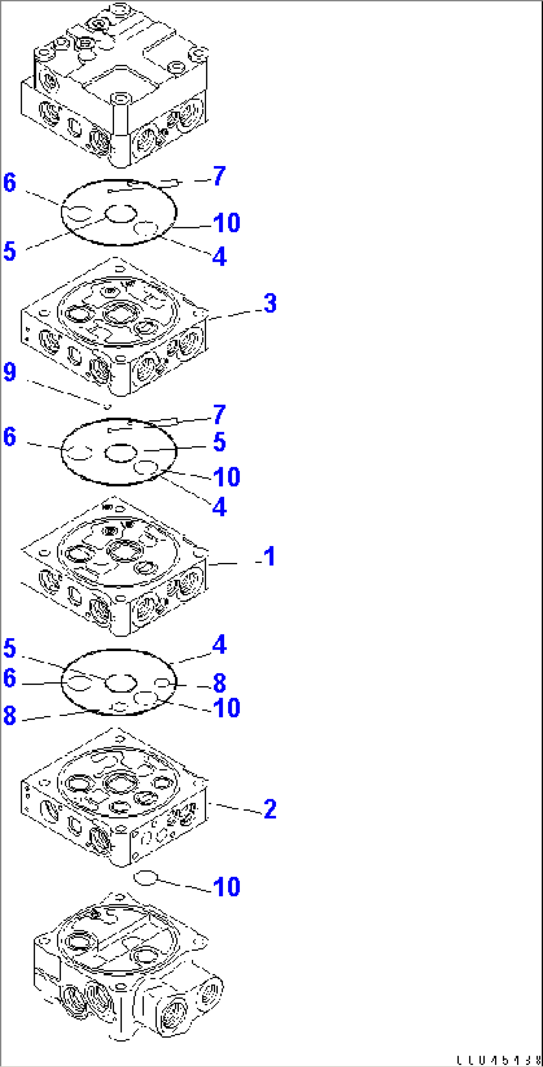 CONTROL VALVE (FOR 3-SPOOL CONTROL VALVE) (ECSS LESS) (1/8)(#65001-)