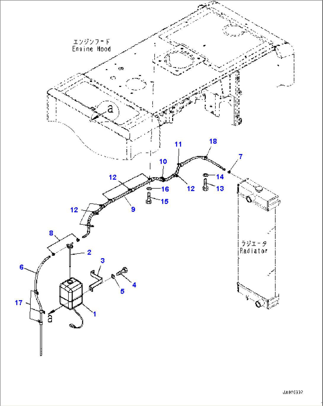 Engine Hood, Radiator Piping