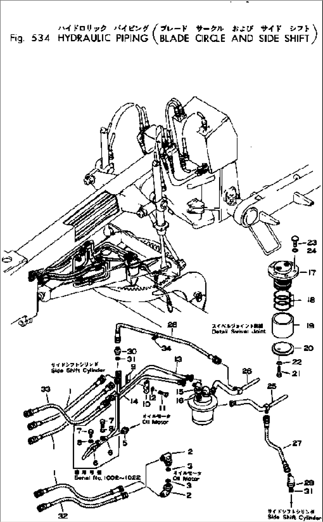 HYDRAULIC PIPING (BLADE CIRCLE AND SIDE SHIFT)