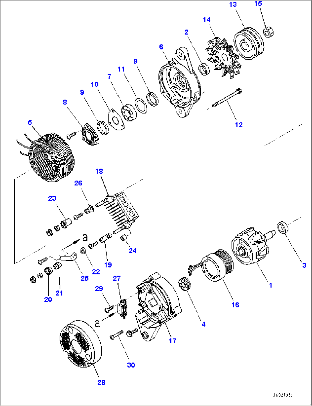 Alternator, Inner Parts (#573886-)