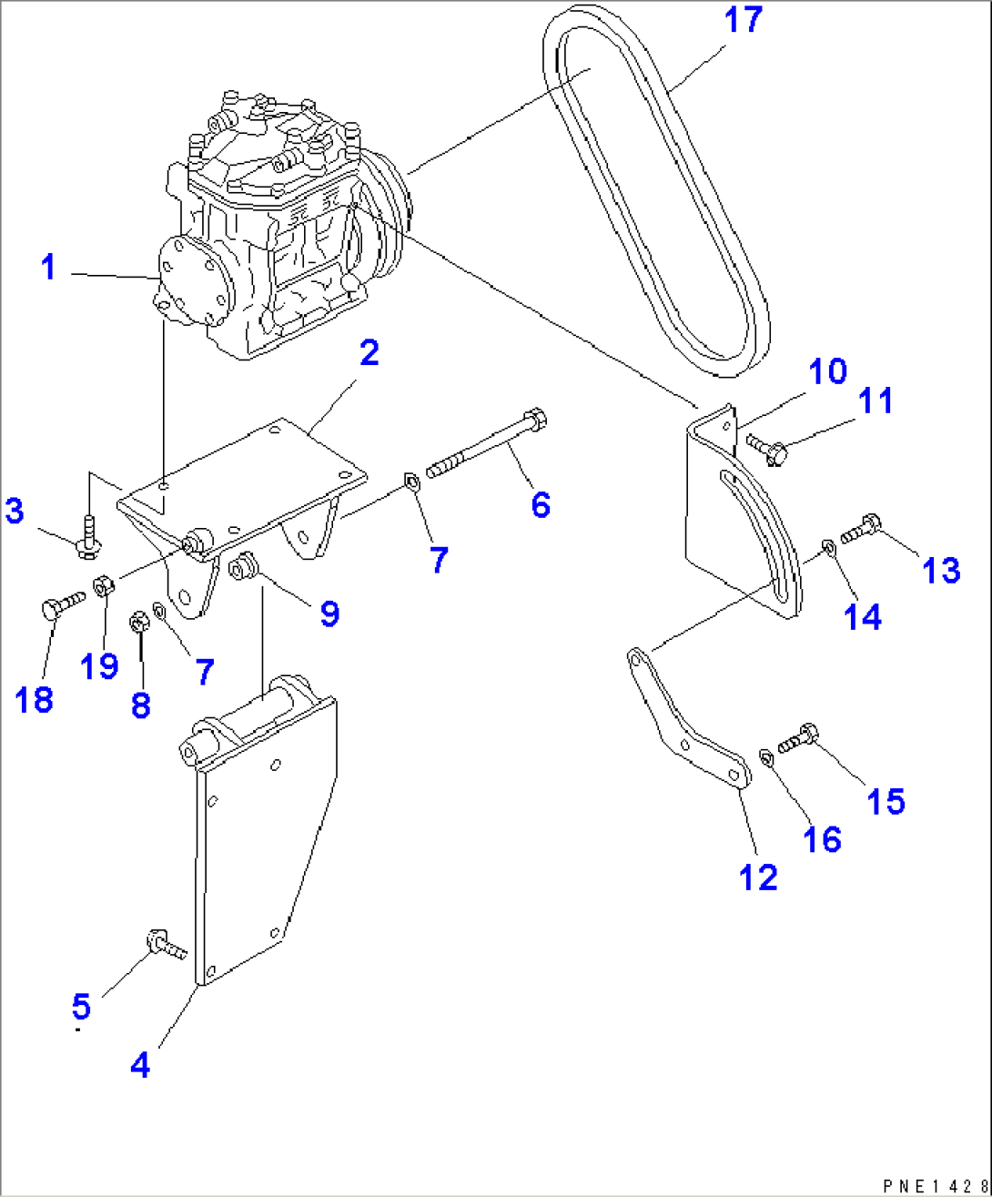 AIR CONDITIONER RELATED PARTS (1/5) (AIR COMPRESSOR MOUNTING)(#10014-10111)