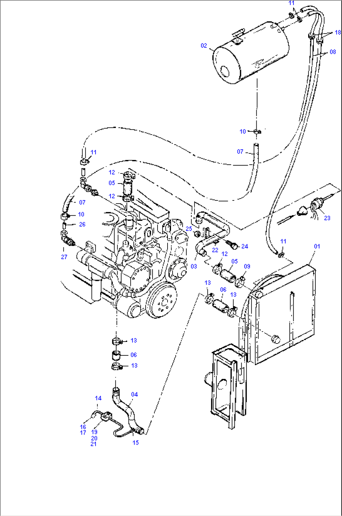 Lines for Radiator