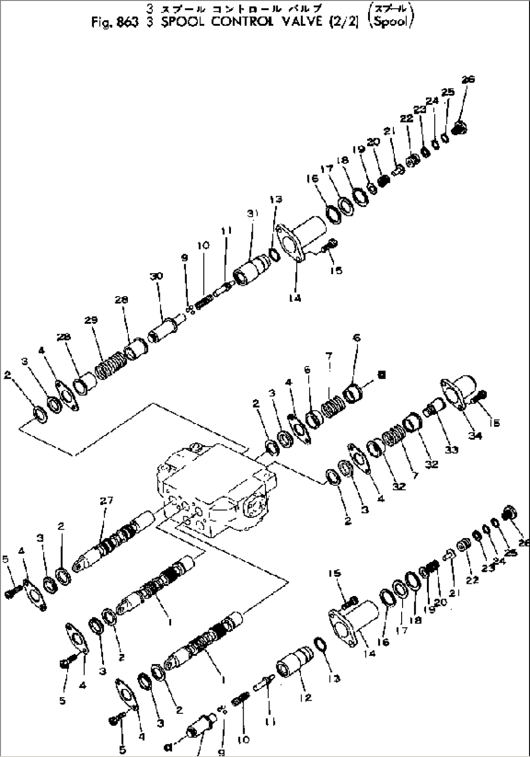 3-SPOOL CONTROL VALVE (2/2) (SPOOL)(#10001-)