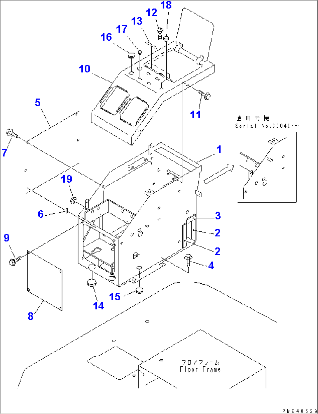 R.H. CONSOLE BOX (WITH FRONT ATTACHMENT) (WITH 4-SPOOL CONTROL VALVE)(#60001-)