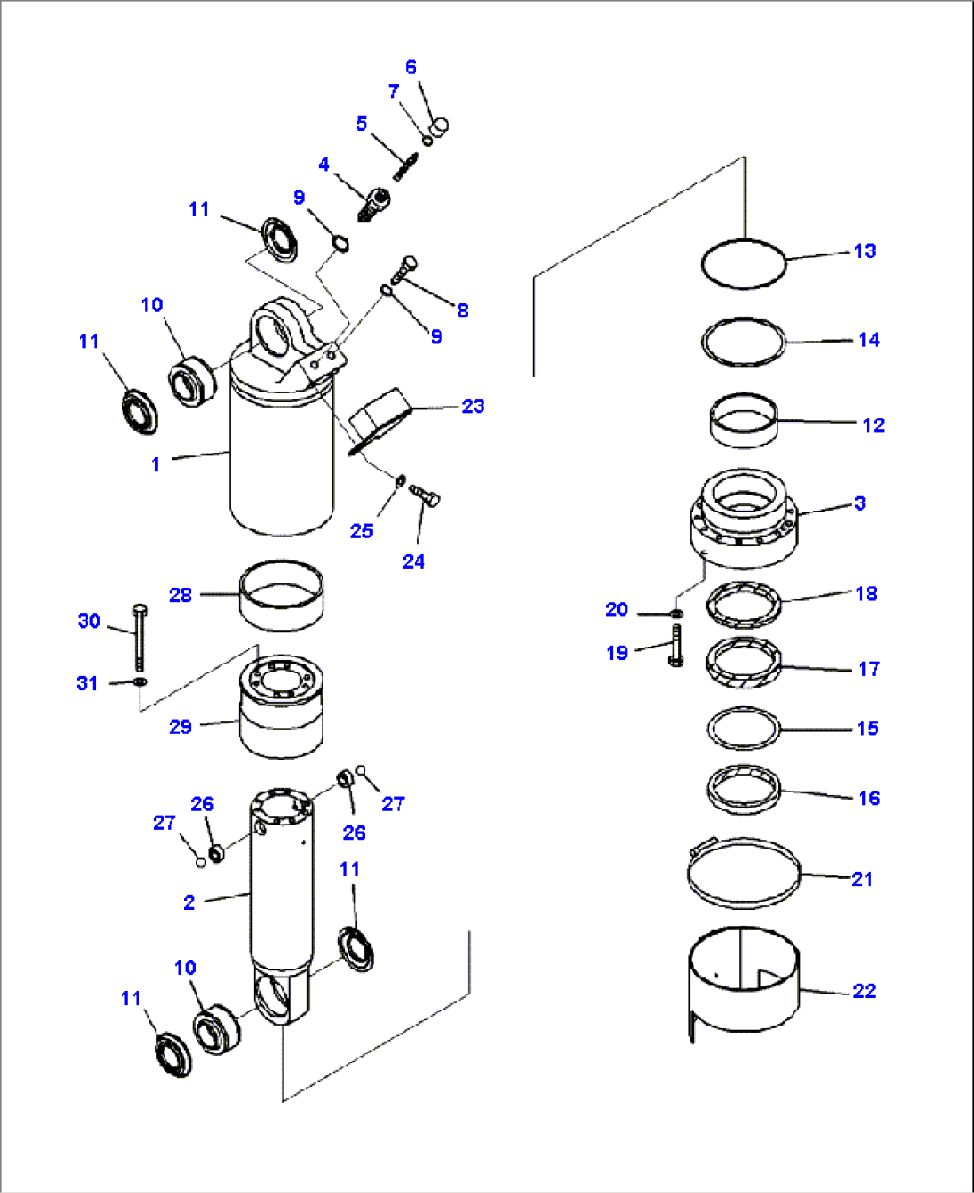 S3100-01A0 SUSPENSION CYLINDER L.H. FRONT (1/2)