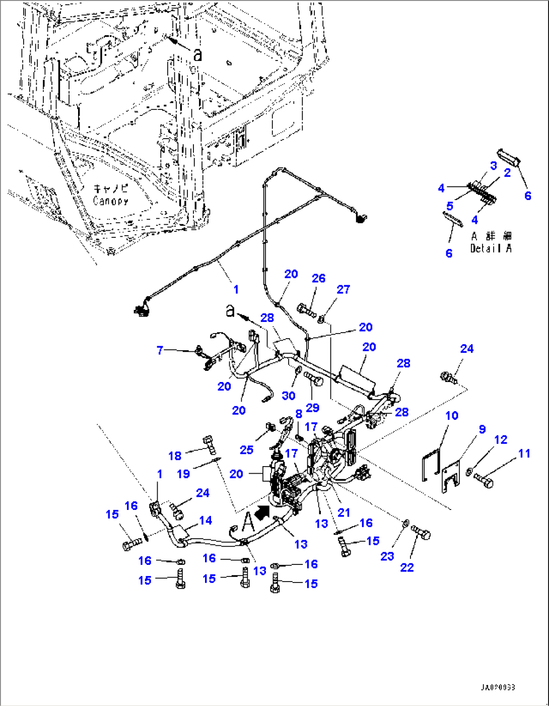 ROPS Canopy, Floor, Wiring Harness (1/3) (#80001-)