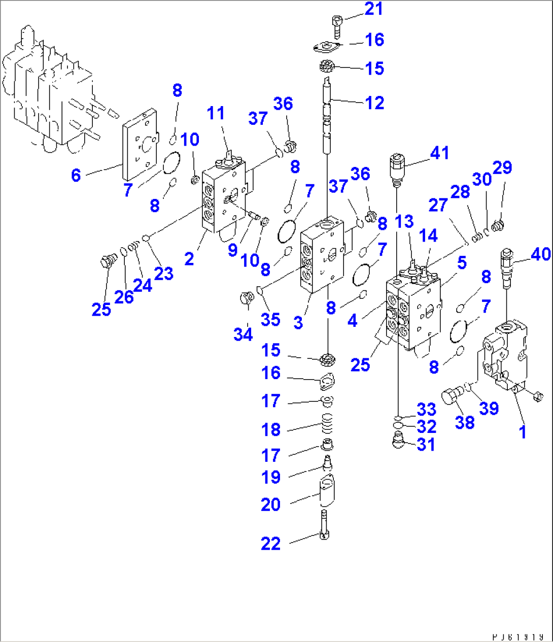 8-SPOOL CONTROL VALVE (2/3)(#14238-)