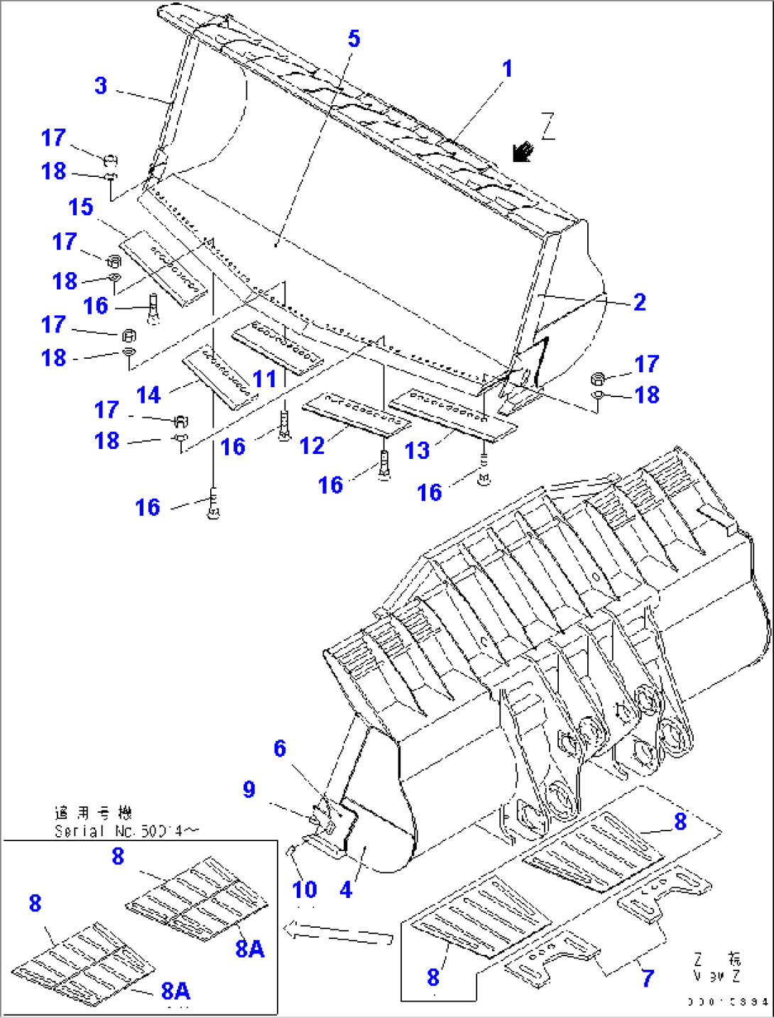 BUCKET¤ 32M3 (COAL BUCKET) (BOLT ON EDGE)