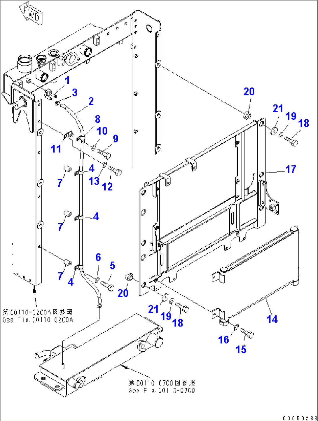 RADIATOR (OIL COOLER) (WITHOUT AIR CONDITIONER)(#11018-)
