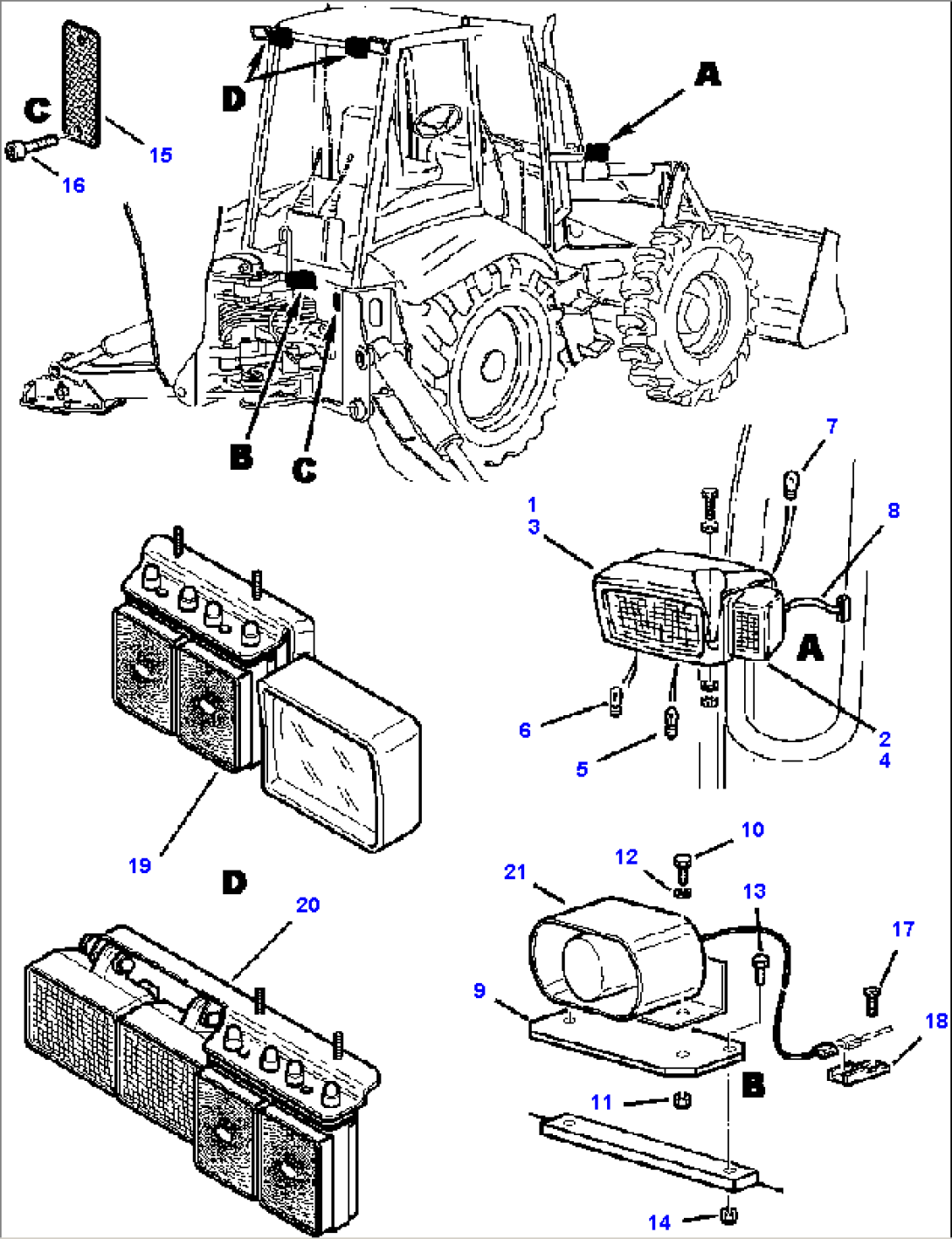 FIG. E1501-01A7 ELECTRICAL SYSTEM - BACK UP ALARM AND LIGHTS