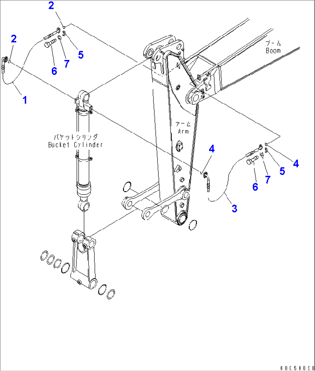 ARM (BUCKET CYLINDER HOSE) (FOR 1-ACTUATOR) (FOR 1.8M ARM)