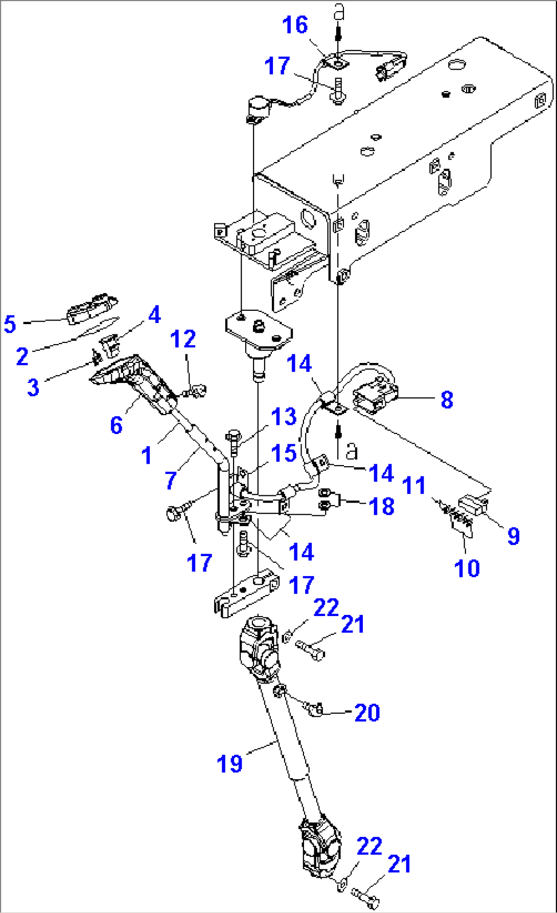 FLOOR SUB (CONTROL LEVER AND RELATED PARTS)(#55001-)