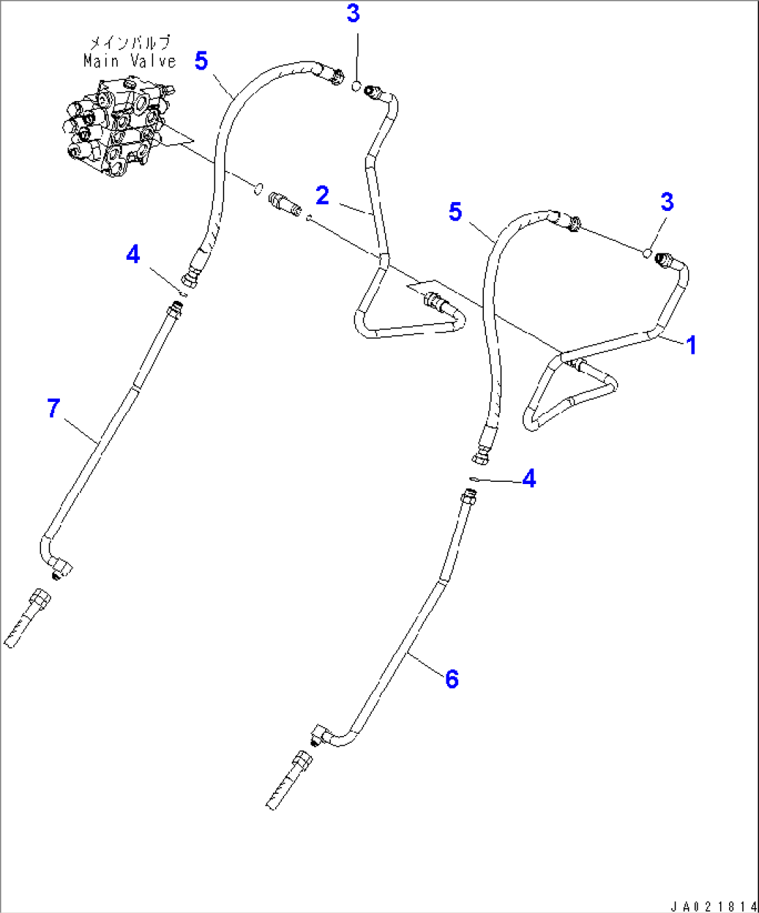 HYDRAULIC PIPING (PIPING) (FOR 3-SPOOL VALVE)