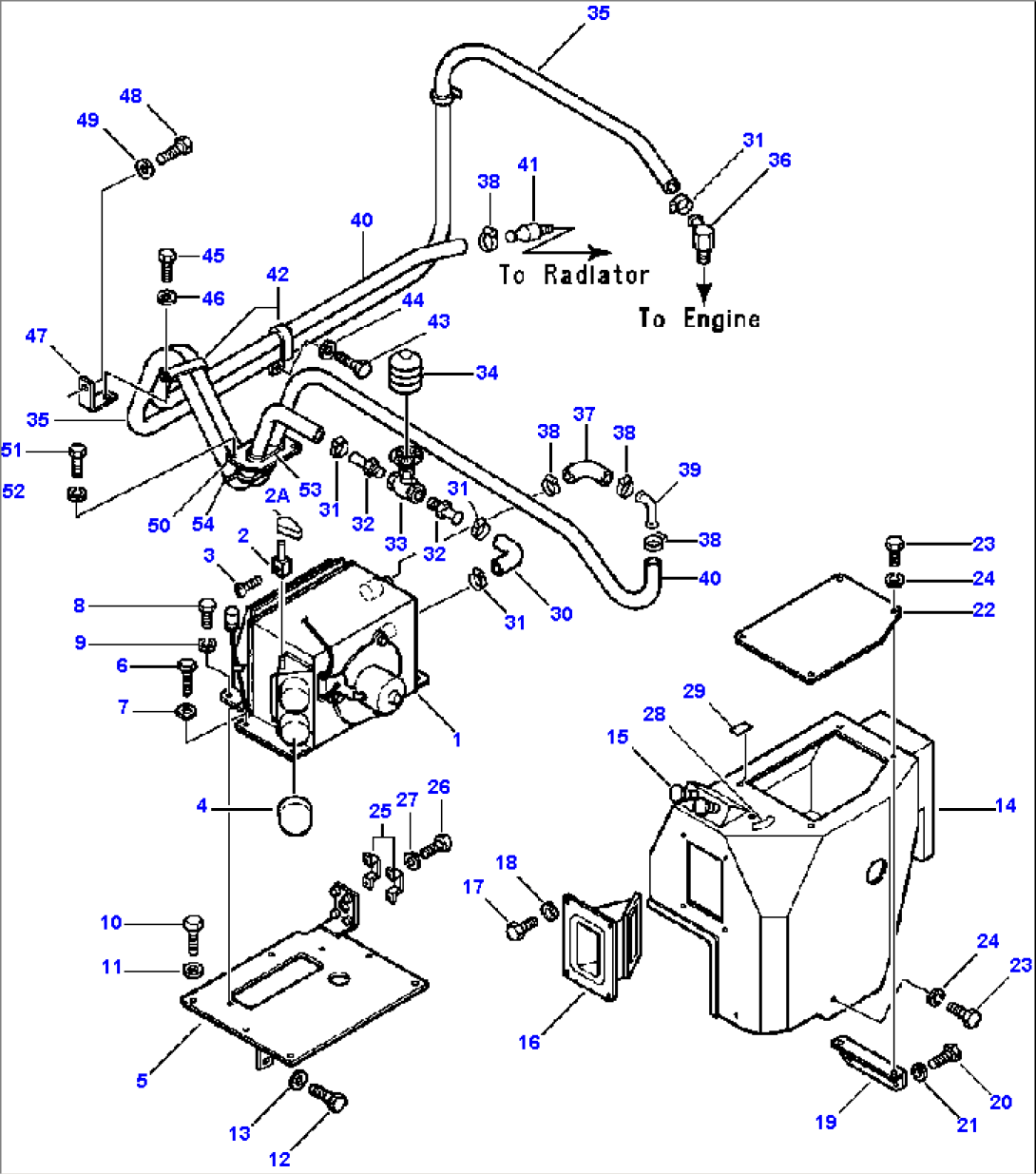 HEATER PIPING KOMATSU - S/N A20001 THRU A20157