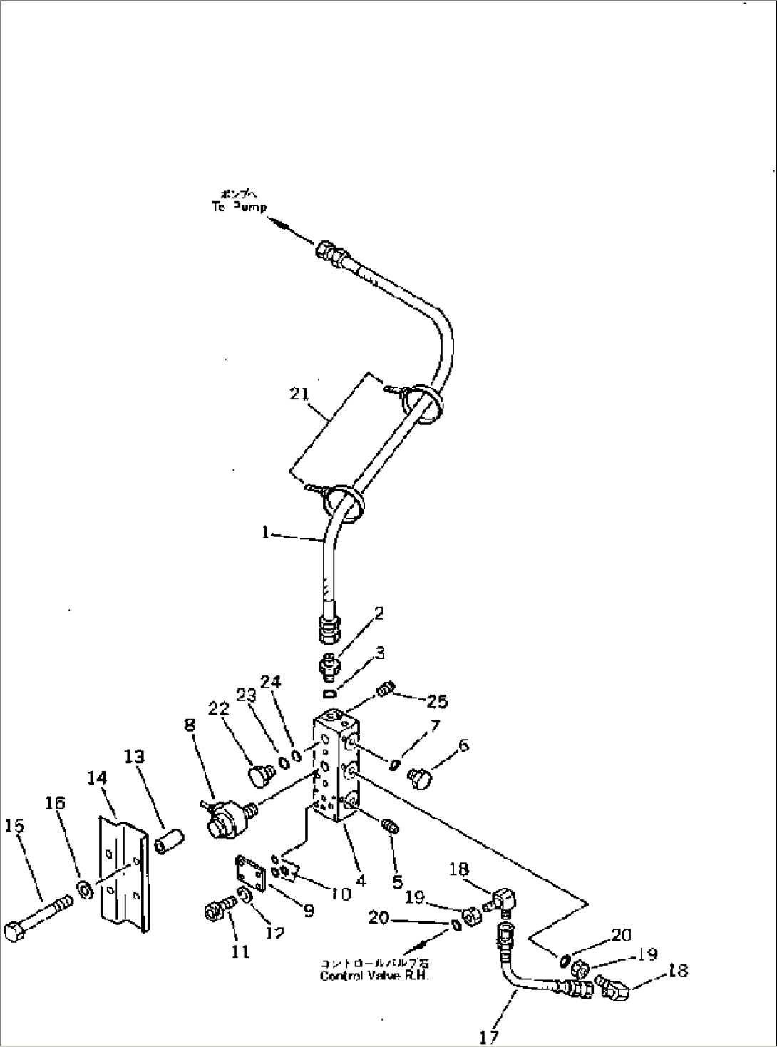 HYDRAULIC PIPING (PILOT CIRCUIT)(1/2)(WITHOUT AUTO DECELERATION)(#20400-)