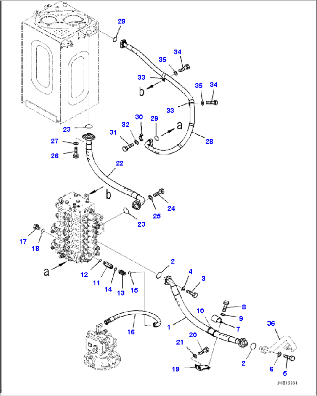 H0330-002001 RETURN PIPING WITH 1-ADDITIONAL ACTUATOR