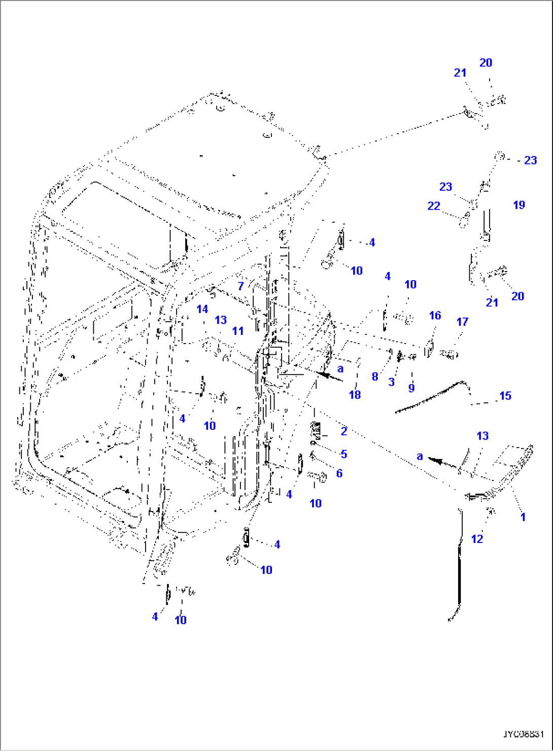 CAB, 1-ATTACHMENT, OPEN LOCK AND DOOR CATCH