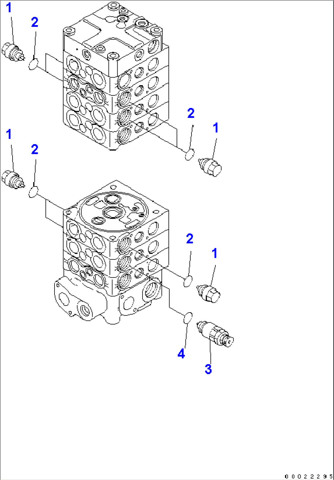 MAIN VALVE (7-SPOOL) (8/9) (FOR 1-PIECE BOOM)