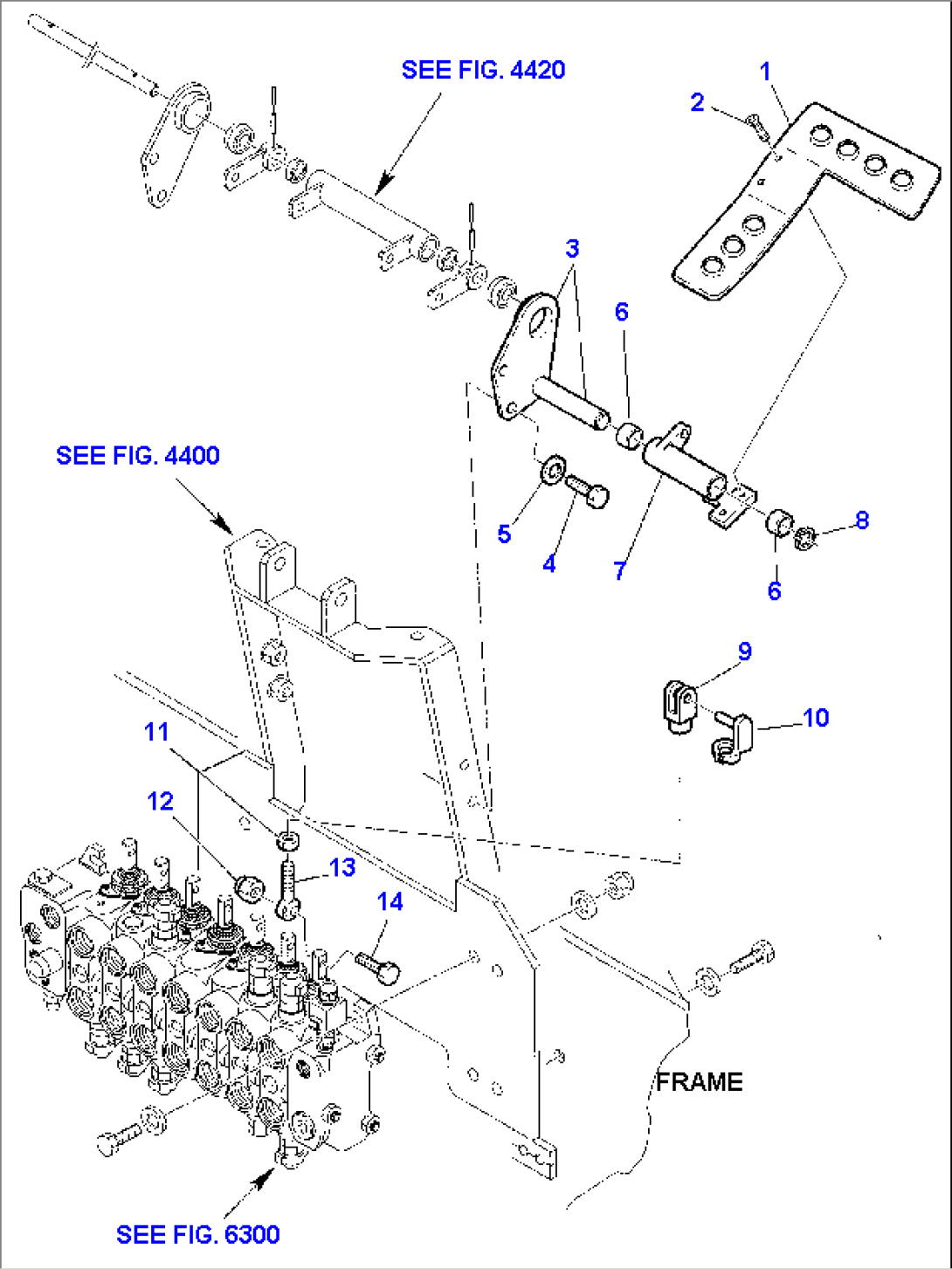 BACKHOE CONTROL PEDAL (RIGHT SIDE) - KOMATSU LAYOUT CONTROL