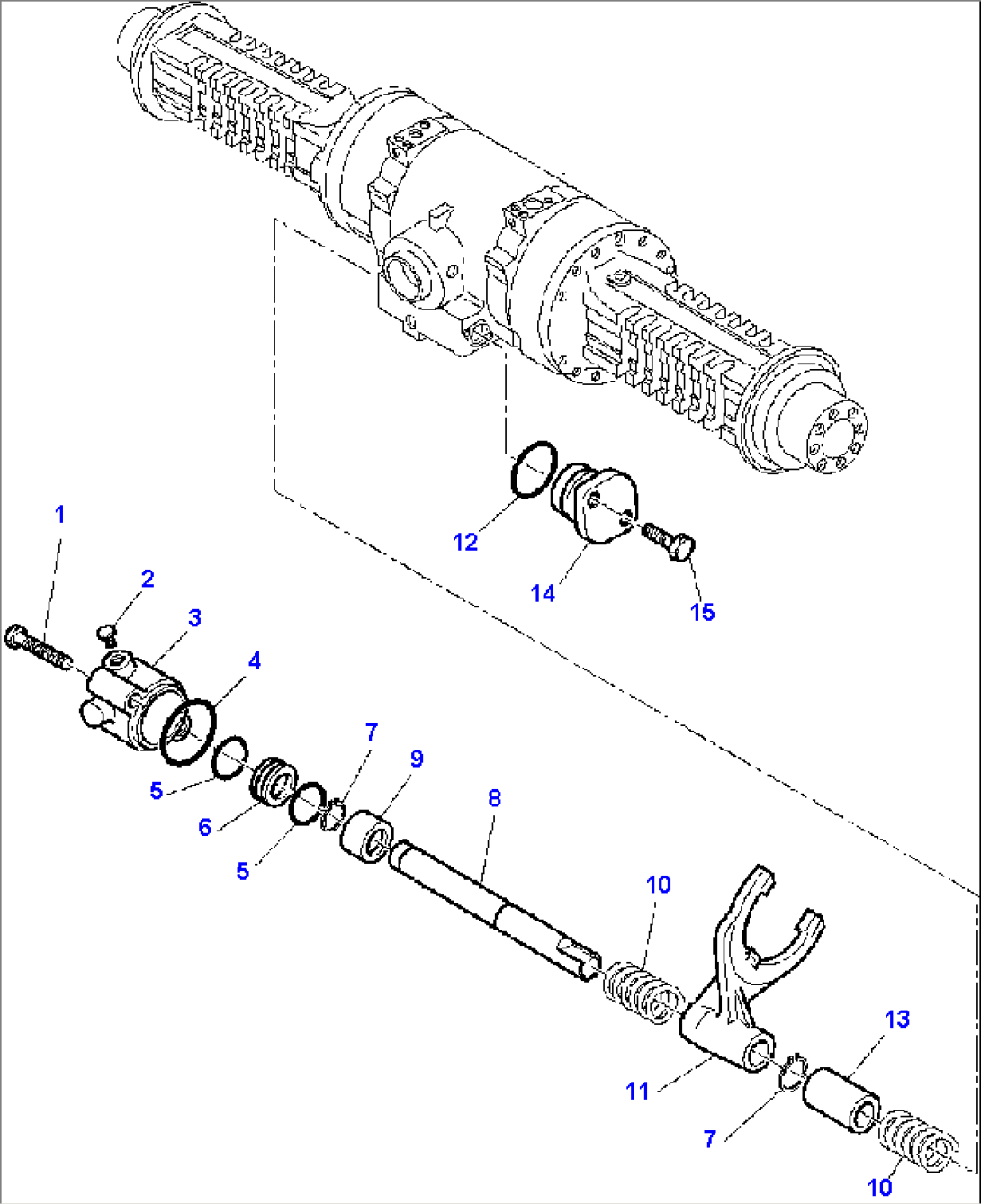 FIG. F3465-01A0 REAR AXLE - SHAFT AND FORK