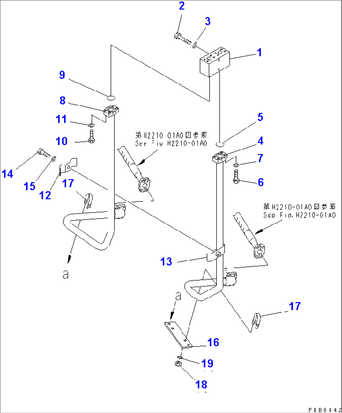 BLADE LIFT LINE (MAIN FRAME TO BLOCK) (RADIATOR GUARD)