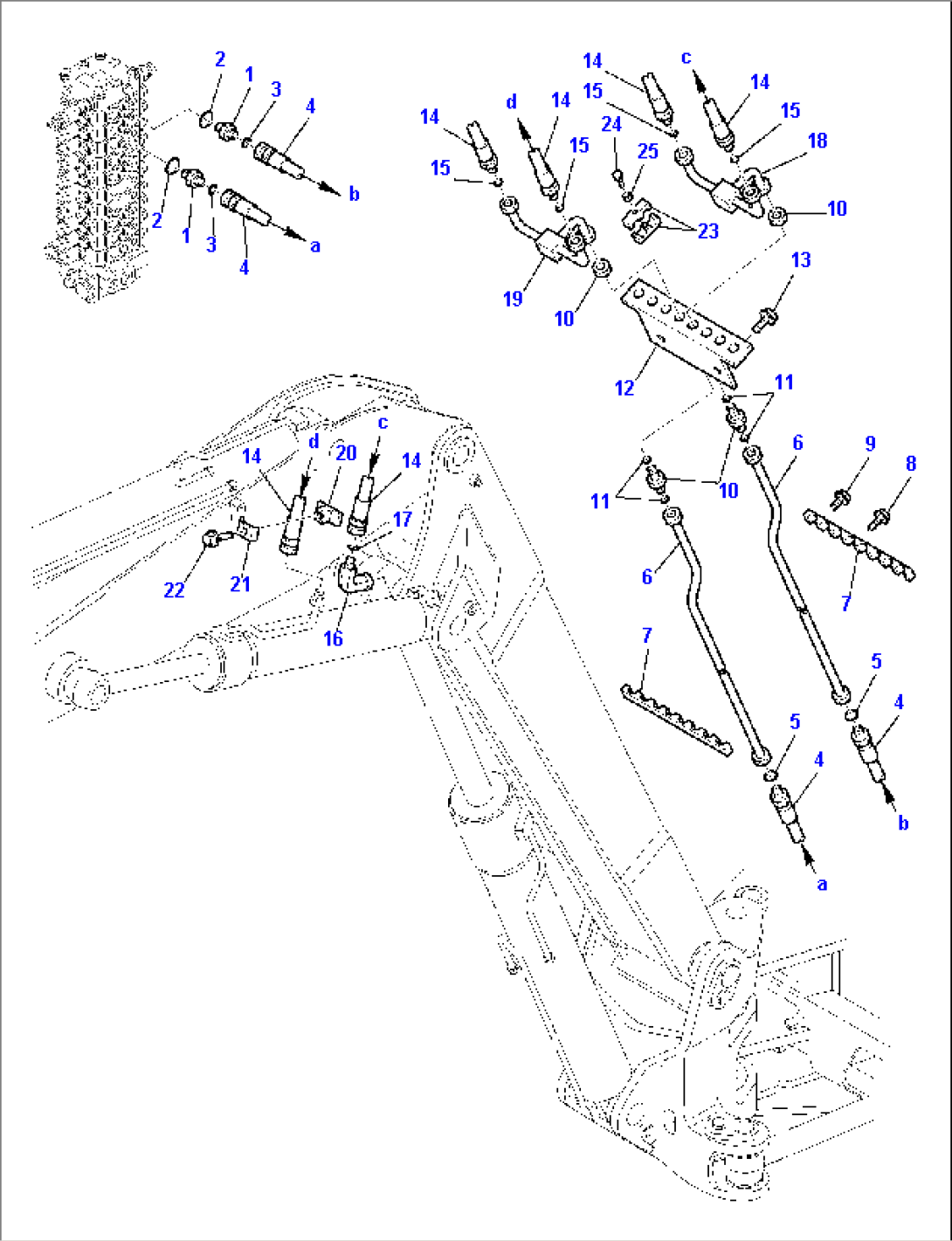 HYDRAULIC PIPING (2nd BOOM CYLINDER LINE)
