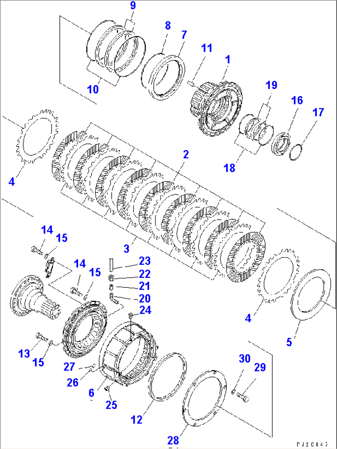 CENTER AXLE (HOUSING AND RELATED PARTS)