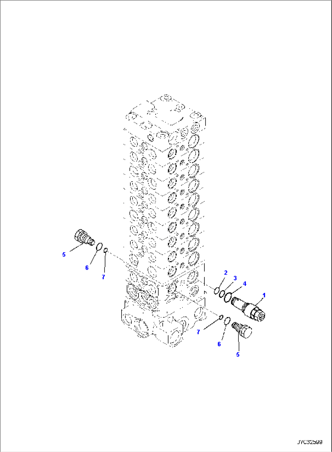 MAIN CONTROL VALVE, 2-ATTACHMENT, INNER PARTS (12/14)