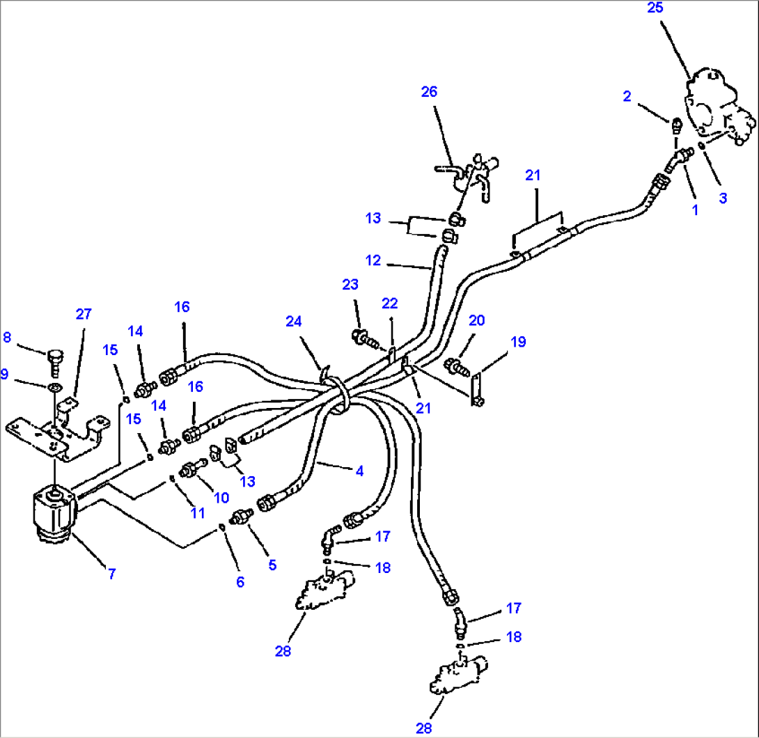 FIG NO. 4303 STEERING PIPING STEERING VALVE TO P.P.C. VALVE