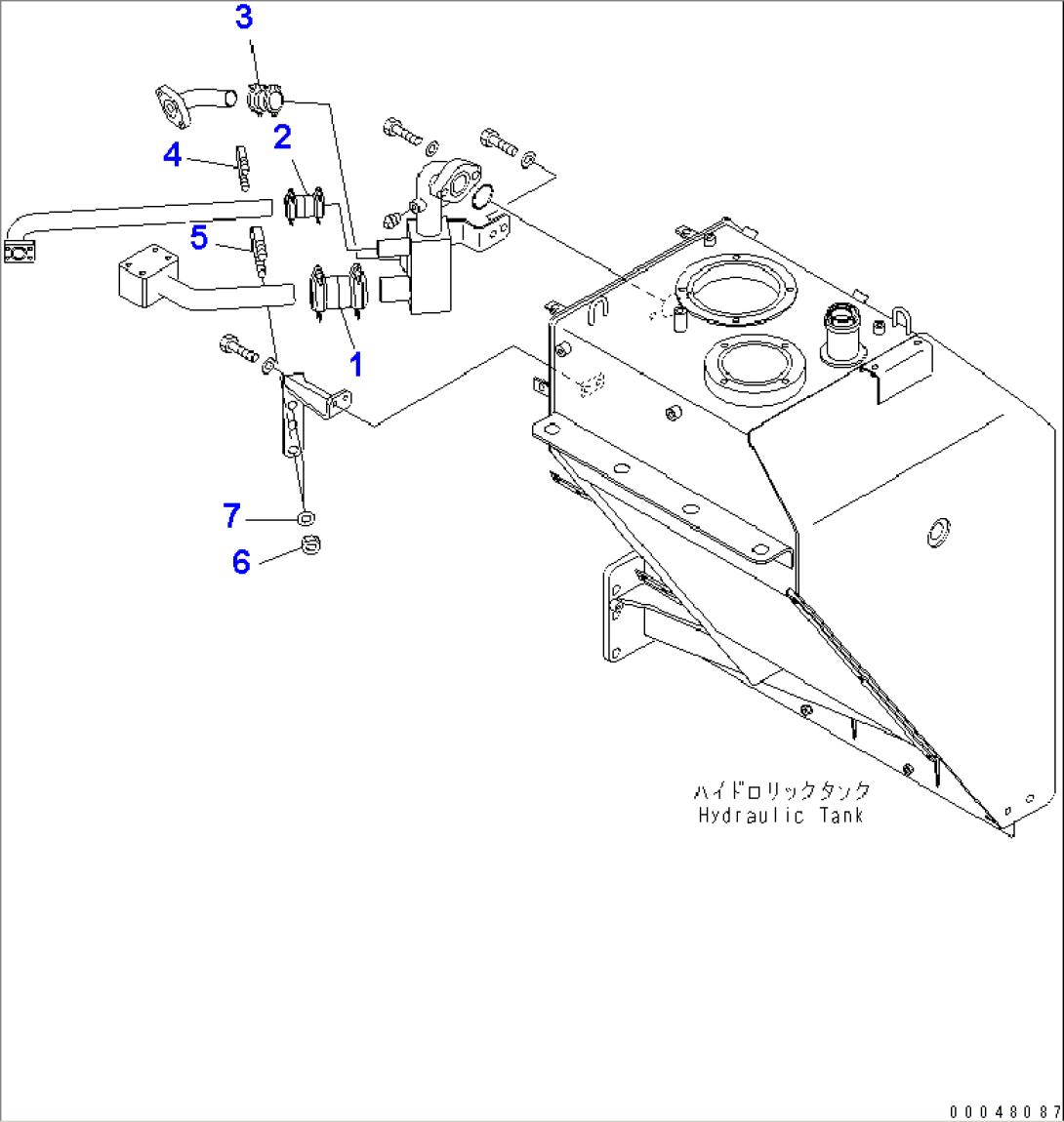 HYDRAULIC PIPING (RETURN LINE)(#7001-)
