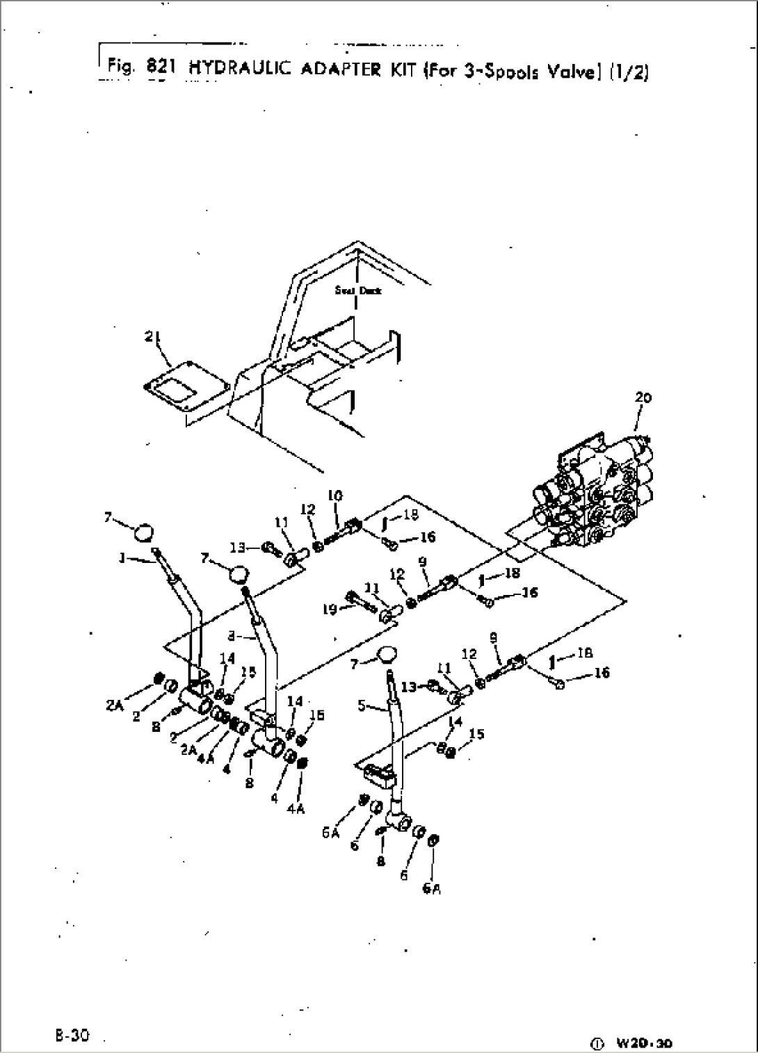 HYDRAULIC ADAPTER KIT (FOR 3-SPOOLS VALVE) (1/2)